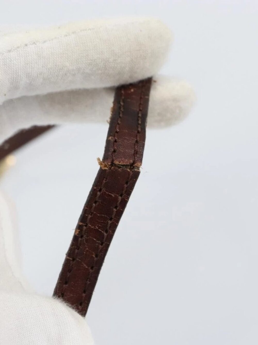 FENDI Zucchino Canvas Mamma Baguette Shoulder Bag Brown Gold Auth gh1492 - Picture 10 of 16